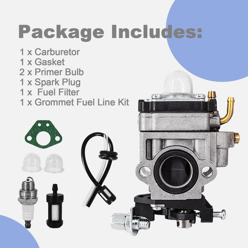 CULMKARI Carburetor Kit Fits for 43cc 47cc 49cc 50cc Scooter Dirt Mini Pocket Bike Motorcycle 2-Stroke Engine 15mm Replace Carb For Go-Ped BladeZ Cart Echo Engine - Image 5